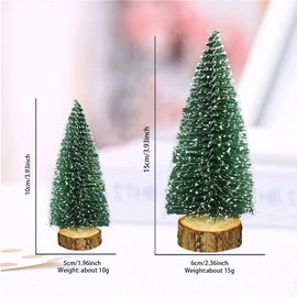 HO2NLE 10 Pieces Mini Christmas Tree, Small Artificial Christmas Tree with Snow Effect, Christmas Tree for Table Decoration, DIY Christmas Decoration, Shop Window