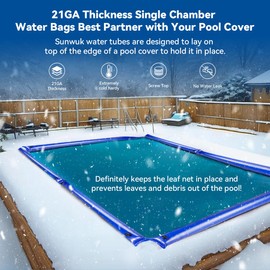 Sunwuk Heavy-Duty Pool Water Bags, 0.7mm Thickness, 6 Pack, 10Ft Pool Cover Weights