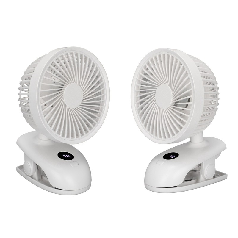 USB Desk Clip On Fan Intelligent Digital Display 3 Blades