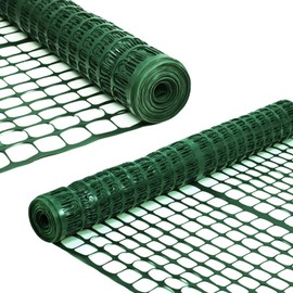 Sunnyglade 4 X100 Ft Outdoor Snow Fence Plastic Safety Temporary Garden Netting for Poultry,Rabbits, Chicken, Dogs,Dark Green (Green)