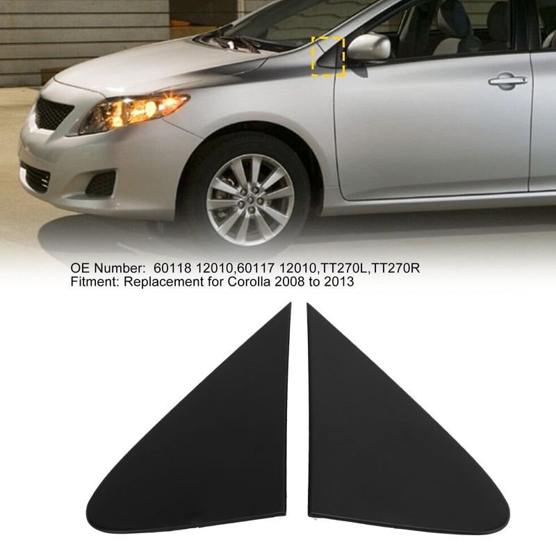 2Pcs Side View Mirror Fender Corner Trim Cover 60118 12010