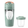 Electric Protein Shaker Bottle with Storage, USB-C, 24 oz, Green