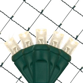 Wintergreen Lighting LED Warm White Twinkle Net Lights Outdoor LED Holiday Lights Net, Outdoor Decorative Lights Christmas Net Lights, Set of 100 (4 x 6 ft, 5mm Lights, Warm White Twinkle)