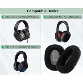 XRHTONG Soft Fabric Ear Pads Replacement Compatible with Turtle Beach Ear Force Recon 200 100 150 Gaming Headphones Ear Pads Cushion (Soft Fabric/High Density Foam)