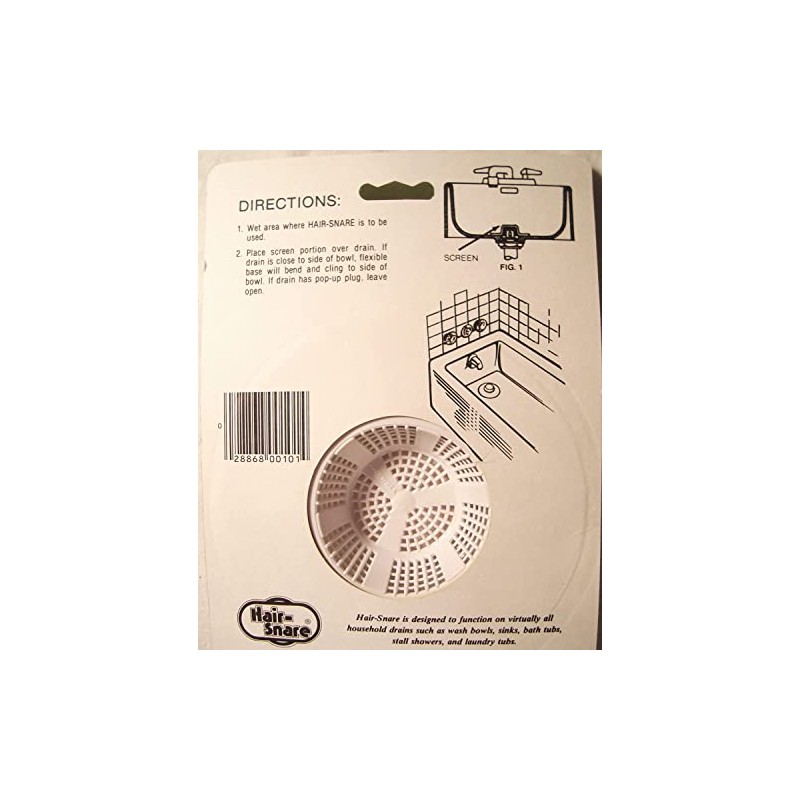 O'Malley Hair Snare Drain Cover Universal - White (2 Pack)