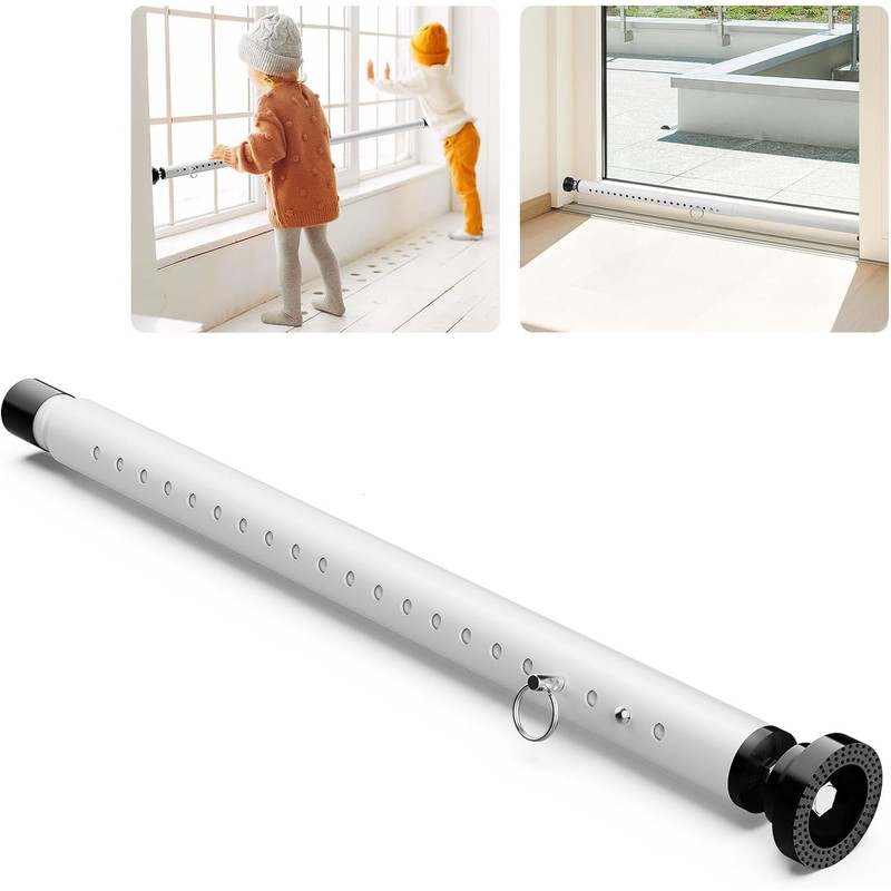 Abiglifty Sliding Door Security Bar, 17-50 Inch Adjustable Heavy Duty