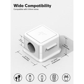 6 Pack Cord Organizer Magnetic Cable Clips Adhesive Cable Management Phone Wire Holder Keeper Organizer for Home Office Desk Car Nightstand, White