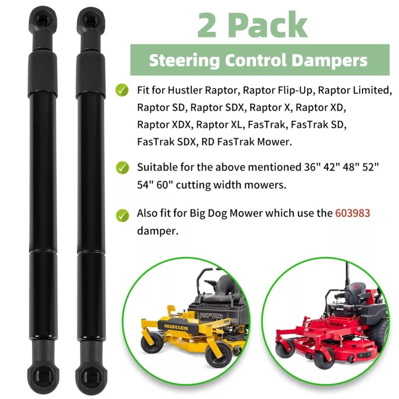 For Hustler Raptor 2 Pack Steering Control Dampers For Hustler