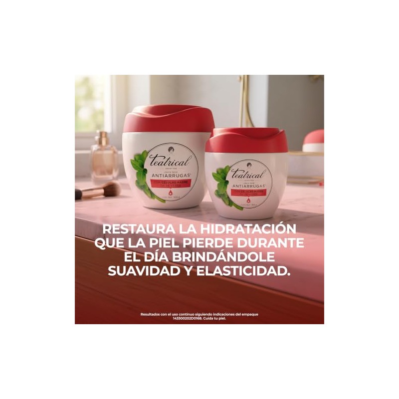 Teatrical Crema Facial Antiarrugas Células Madre Verde Tarro 400g