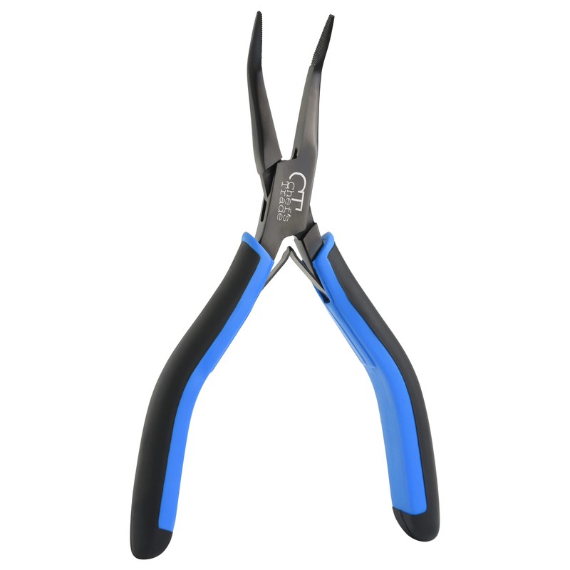 Fish Bone Pliers/Tweezers Stainless Steel Curved With Non-Slip Grip Black