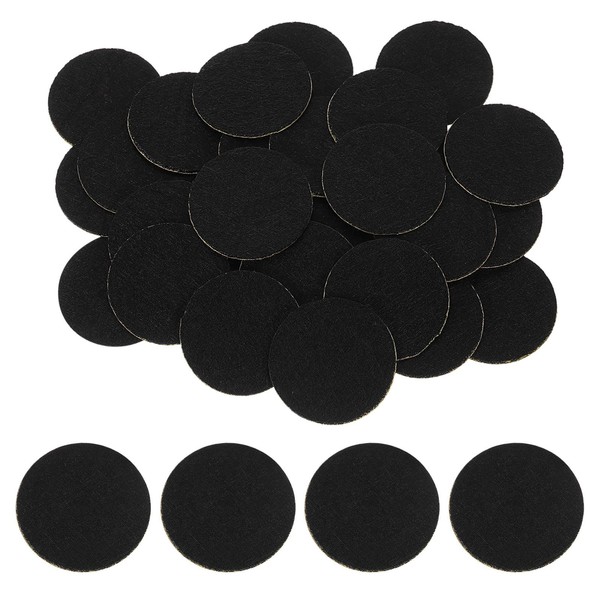 uxcell 120Pcs Round Felt Circles, 30mm (1-1/8") Black Non-Woven Felt