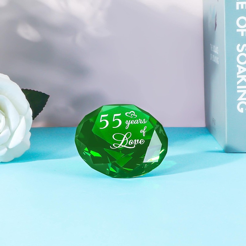 YWHL 55th Wedding Anniversary Decoration, Emerald Wedding Gifts for Parents,