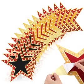 Frienda 48 Sheets Movie Star Sticker 11 Inch Star Movie Theme Party Decorations Stickers Red Carpet Party Decorations for Bulletin Board Wall Art, 3 Styles