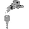 CRL Satin Chrome End Cap Sliding Door Lock - Keyed Alike