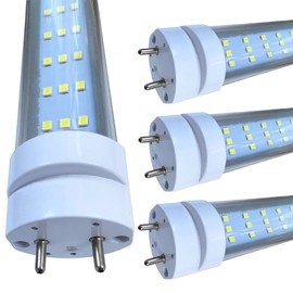 4 Pack, 4FT LED T8 Type A+B Tube Lights, 30W(80W Equivalent), 4000LM, 6000K, Clear Cover, Single or Double End Powered, Ballast Bypass, 4 Foot T10 T12 Fluorescent Bulbs Replacement