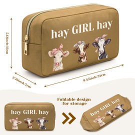 Cow Lover Gifts Western Makeup Bag Cow Themed Gifts Cow Gifts for Women Cosmetic Bag Christmas Birthday Gifts for Mom Cosmetic BagFriends Sisters Bestie Farmer Life Lover Funny Cow Print Stuff
