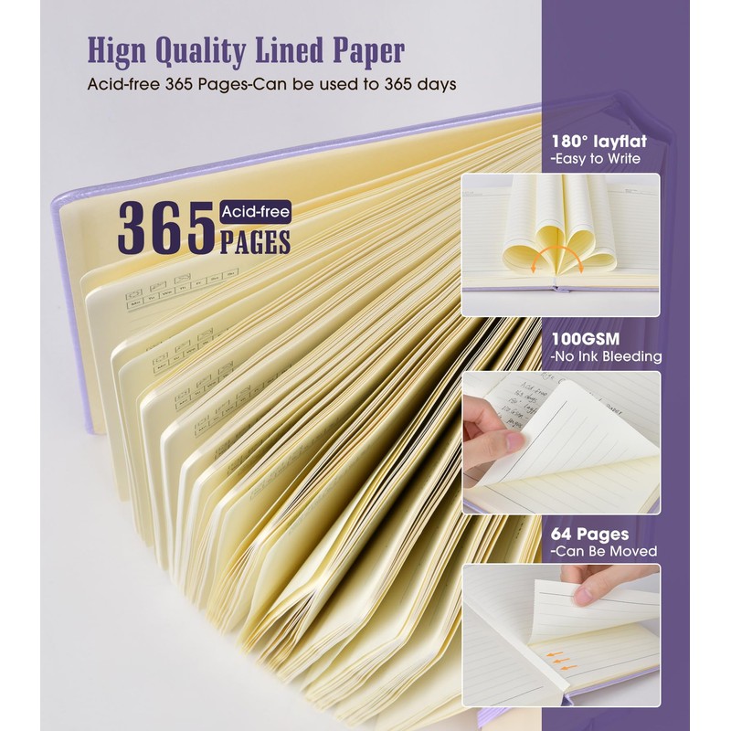 Lined Journal Notebook -365 Pages A5 Thick Journals for Writing