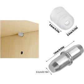 ZZLBZN Shelf Support Pegs, 10Pcs Cupboard Shelf Pegs Shelf Pins, Metal Shelf Pins with Rubber Sleeve Shelf Supports Studs Push in Stainless Steel for Shelves Cabinets Brackets Office Furniture 5mm