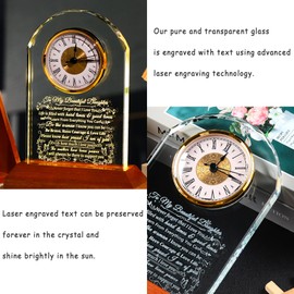 Ornalrist Gifts for Daughter from Mom, Dad - Mother's Day, Birthday Gifts for Daughter - to My Daughter Glass Clock with Wooden Warm Light Base