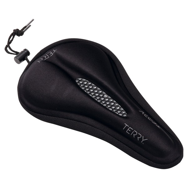 Terry Gel Bicycle Saddle Cover - Indoor or Outdoor use, Unisex Extra Soft Synthetic Gel Bicycle Seat,Contoured Shape with a Center Depression Exercise Bike Cushion, Water Resistant Cover