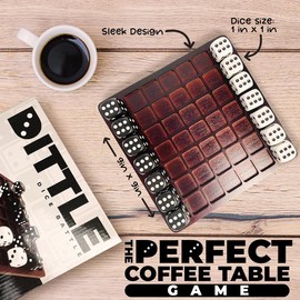 SWOOC Dittle - Dice Battle | Ages 6+ | Unique Wooden Coffee Table Games For Adults And Family | Best Board Games For Kids 2 Player | Bar Games For Adults Indoor Tabletop Games | Wood Table Top Games Adult | Board Games for Family Night | Dice Games for F