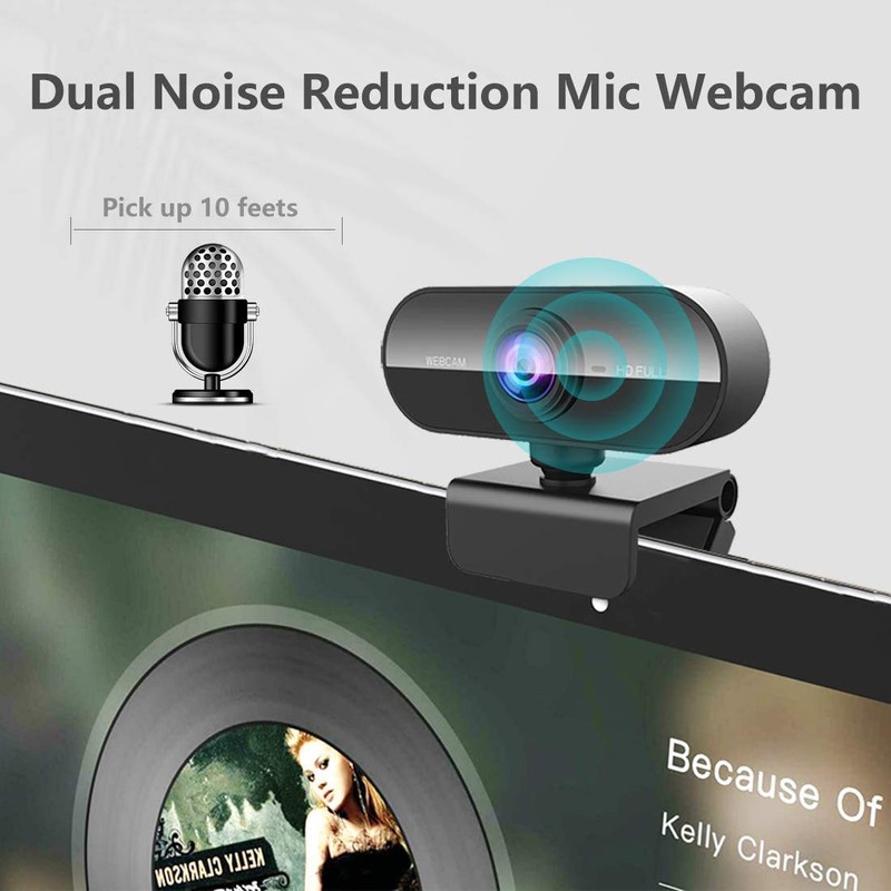 Webcam with Microphone, 30FPS Full HD 1080P Webcam Video Camera