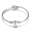 FGT Initial Heart Letter Bracelet Women Friendship Silver Cuff K