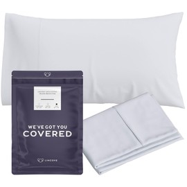 Lincove 100% Cotton Sateen Pillowcase - 500 Thread Count Luxury Cotton | Soft and Durable Bed Pillow Case, New and Improved, King Size, 20”x36” – Includes 1 Pillowcase