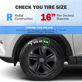 AUTOWIKI 16 Inch Hubcaps Fit for 2016-2021 Honda Civic Sedan, Wheels Rim Cover Compatible with 16-21 Honda Civic 16'' Steel Wheels, ABS & PC Material Hub Caps Set of 4 (16-Inch, Black Matte)