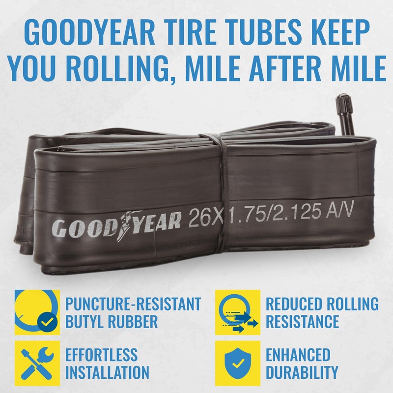 Goodyear Bicycle Inner Tube - Durable 26 Inch Bike Tube