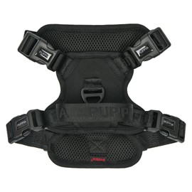 Puppia Jarek Dog Harness H Comfortable Sturdy Handle Adjustable Neck and Chest for Small and Medium Dogs - Black - XL