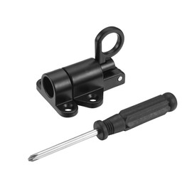 4PC Self-Closing Latches,Spring Gate Latch for Wooden Fence,Automatic Door Latches Safety Resilient Bolt Latch Aluminum Alloy Spring Barrel Slide Door Lock for Secure Pool,Gate,Cabinet,Window (Black)