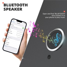 MINISO Vanity Mirror with Lights and Bluetooth Speaker- 11.4" x 13.8" Hollywood Makeup Mirror with 3 Color Lights, Smart Touch Control, 360°Rotation,Rounded Rectangle White Frame