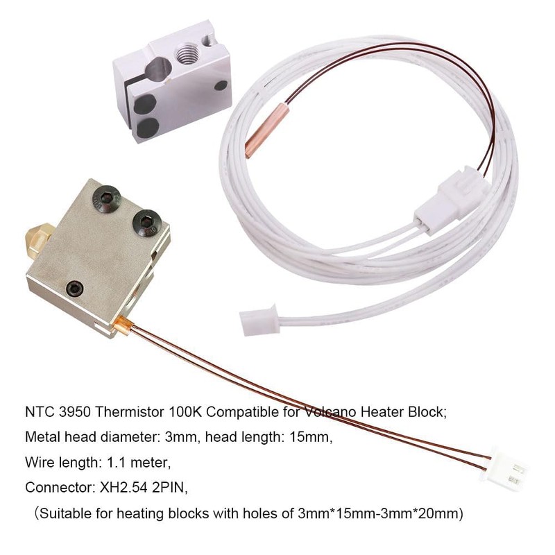 5Aplusreprap 3D Printer Thermistor HT-NTC100K 3950 High Temperature Sensor for