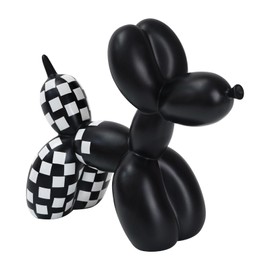 GDYOOSHOW Globo de 7 pulgadas para decoración de perro, escultura de animales, manualidades creativas para cachorros, recámara, oficina, computadora (cuadros en blanco y negro, H-7 pulgadas)