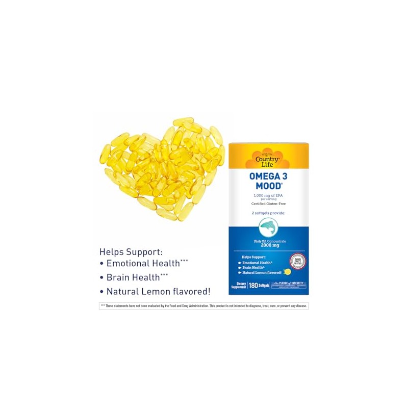 Country Life - Omega 3 Mood Capsules, with EPA and