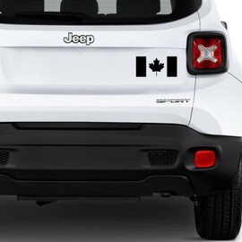 4 Pack Reflective Canada Flag Stickers - 6x3 Inch - Durable & Waterproof Decals for Vehicles Car Bumper Truck Motorcycle Helmet Laptop Water Bottle Mail Box (Black)