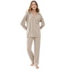 Joyaria Womens Soft Bamboo Pajamas Set Long Sleeve Button Pj