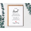 EruditeGifts Birthday Card for Aunt - 5 x 7 Inches