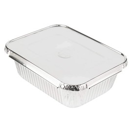5.7 X 8.26 in Aluminum Pans - Aluminum Pans with LIDS - Disposable FOIL DRIP Pans - DRIP Pans for Outdoor Grill – BBQ Grill Grease Tray - Aluminum FOIL Grill Accessories – 50 Pack -