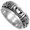 Sterling Silver Women's Men's Claddagh Spinner Ring Celtic Band 9mm