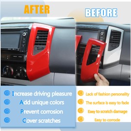 LLKUANG Car ABS Central Control Dashboard Air Outlet Frame Cover Trim Compatible with Toyota Tacoma 2011 2012 2013 2014 2015 Interior Accessories
