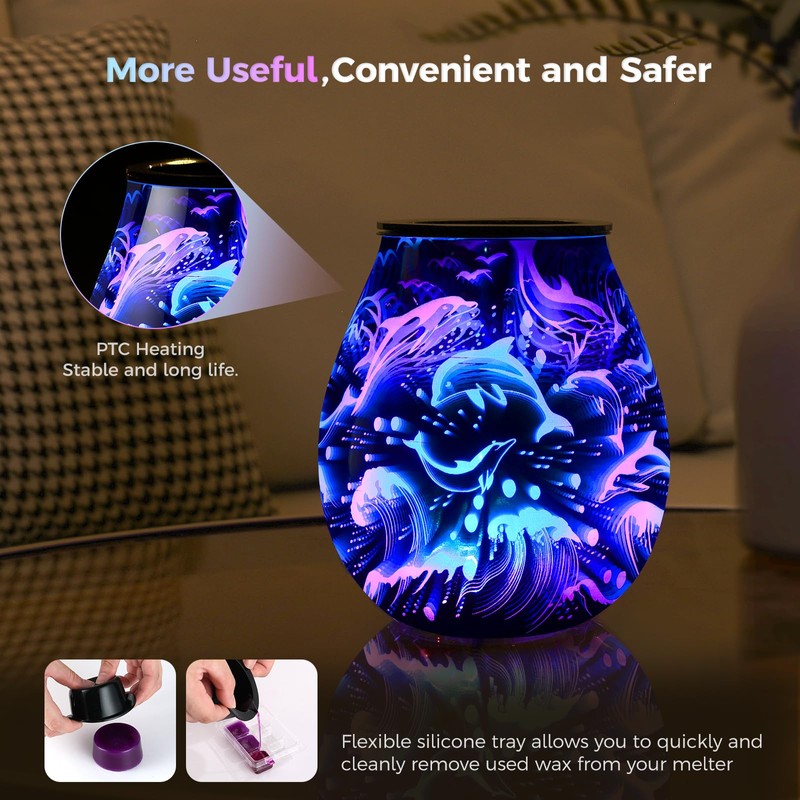 Glass Electric Wax Melt Warmer Oil Burner with Stable Heating