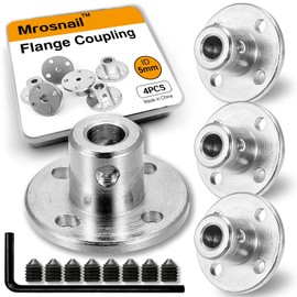 Mrosnail 4Pcs 5mm Flange Coupling Connector, Rigid Shaft Axis Fittings, Electroplated & High Hardness Heat-Treated for DIY RC Model Motors