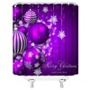 ZNLSU Merry Christmas Shower Curtain Purple Xmas Ball Snowflake Dreamy