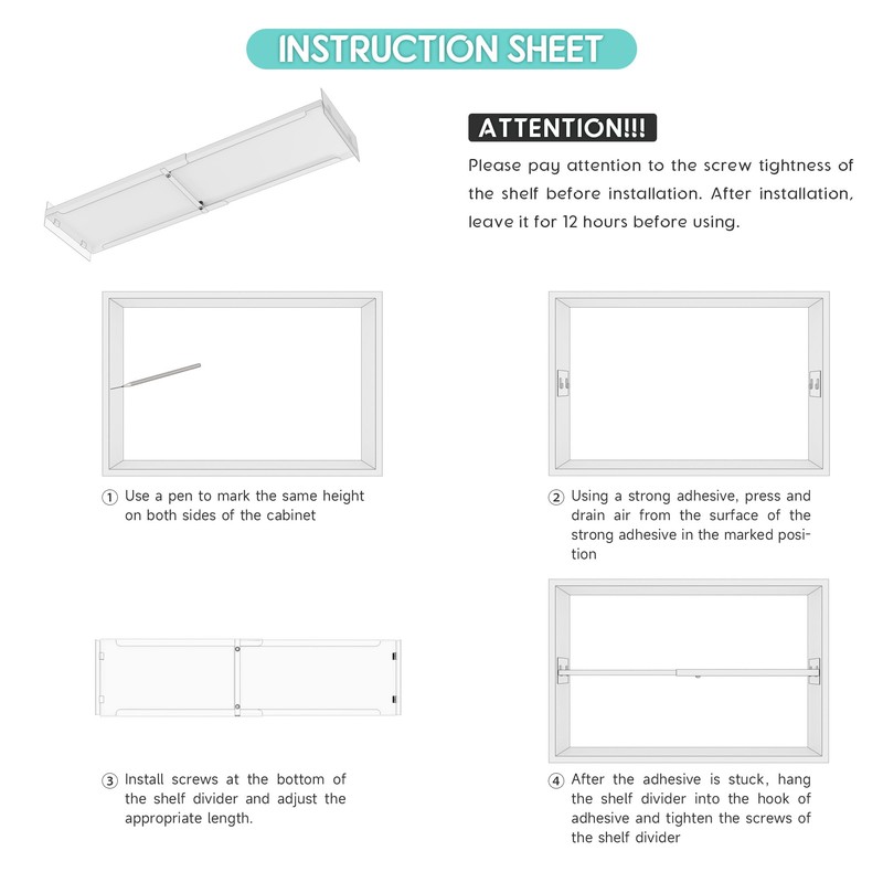 jkxoo Expandable Closet Tension Shelves Organizers, Heavy-Duty Metal Tension Shelf,