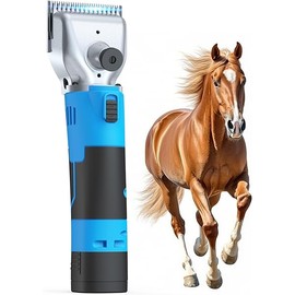 oneisall Cordless Horse Clippers,Professional Horse Grooming Clippers with 2 Batteries,Detachable Stainless Steel Blade Heavy Duty Horse Grooming Kit for Thick Coat