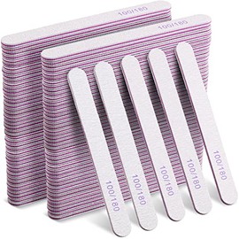 150 limas de uñas de grano 100/180 de doble cara, lavables y reutilizables, herramientas de manicura para uñas acrílicas naturales, uso doméstico y sa