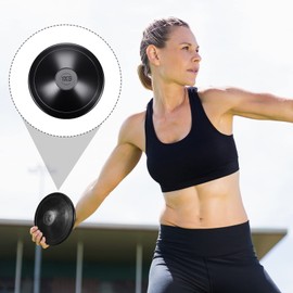 Deekin 2 Pcs Shot Put Rubber Discus 1 kg Black Shot Put Ball for School Track and Field Discuses Iron Shot Put Shot Put Ball for Outdoor Practice Throwing(12 Ib)