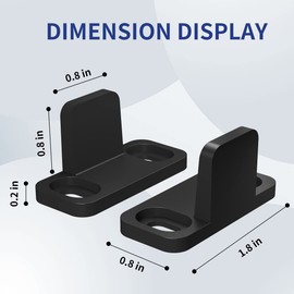 Bdmetals Sliding Barn Door Floor Guide, Aluminum T-Guide Floor Mounted Bottom Guides， Heavy Duty Barn Door Hardware Adjustable for Sliding Closet Doors，Black(2PK)